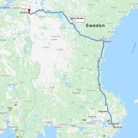 NAUJIENA! Nemokamo pristatymo maršruto Švedijos Šiaurės žemėlapis (1 kartas per mėnesį)