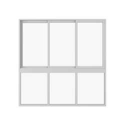 3 rails and 3 sliding parts ALU system with fixed bottom