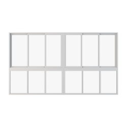 3 rails and 6 sliding parts ALU system with fixed bottom