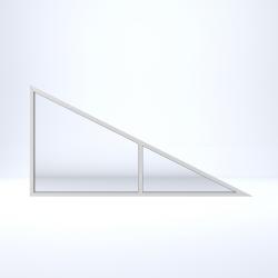 Nevarstoma trikampė aliuminė vitrina su vienu padalinimu 