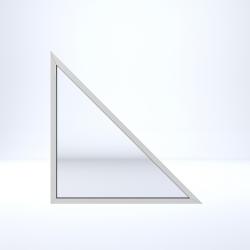 Nevarstoma trikampė aliuminė vitrina be padalinimu 