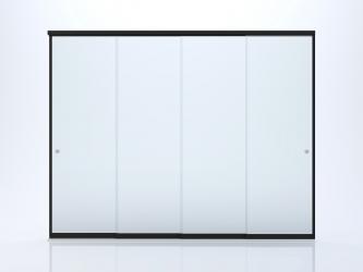 4 rails and 4 sliding sections Frameless type glass sliding doors