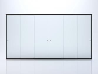 3 rails and 6 sliding sections Frameless type glass sliding doors