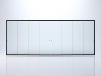 4 rails and 8 sliding sections Frameless type glass sliding doors