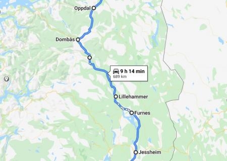 NAUJIENA! Nemokamo pristatymo maršruto Šiaurinėje Norvegijoje žemėlapis (1 kartas per mėnesį)