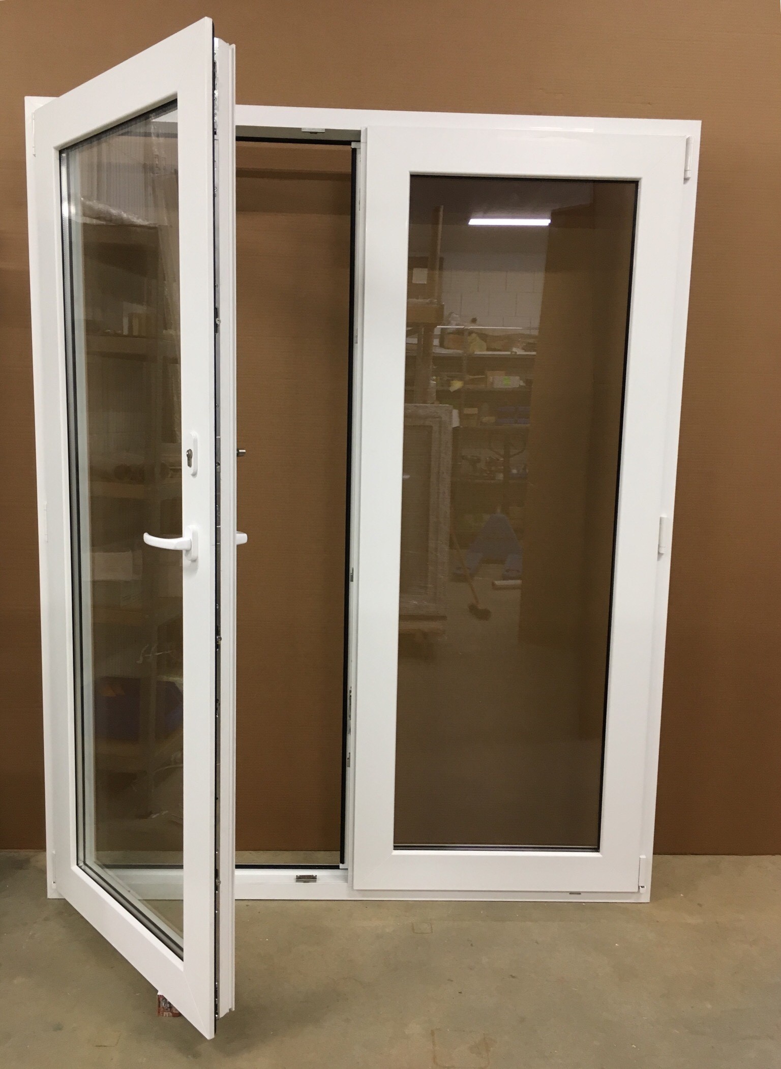 PVC outward opening double balcony door Jonas Vinduer